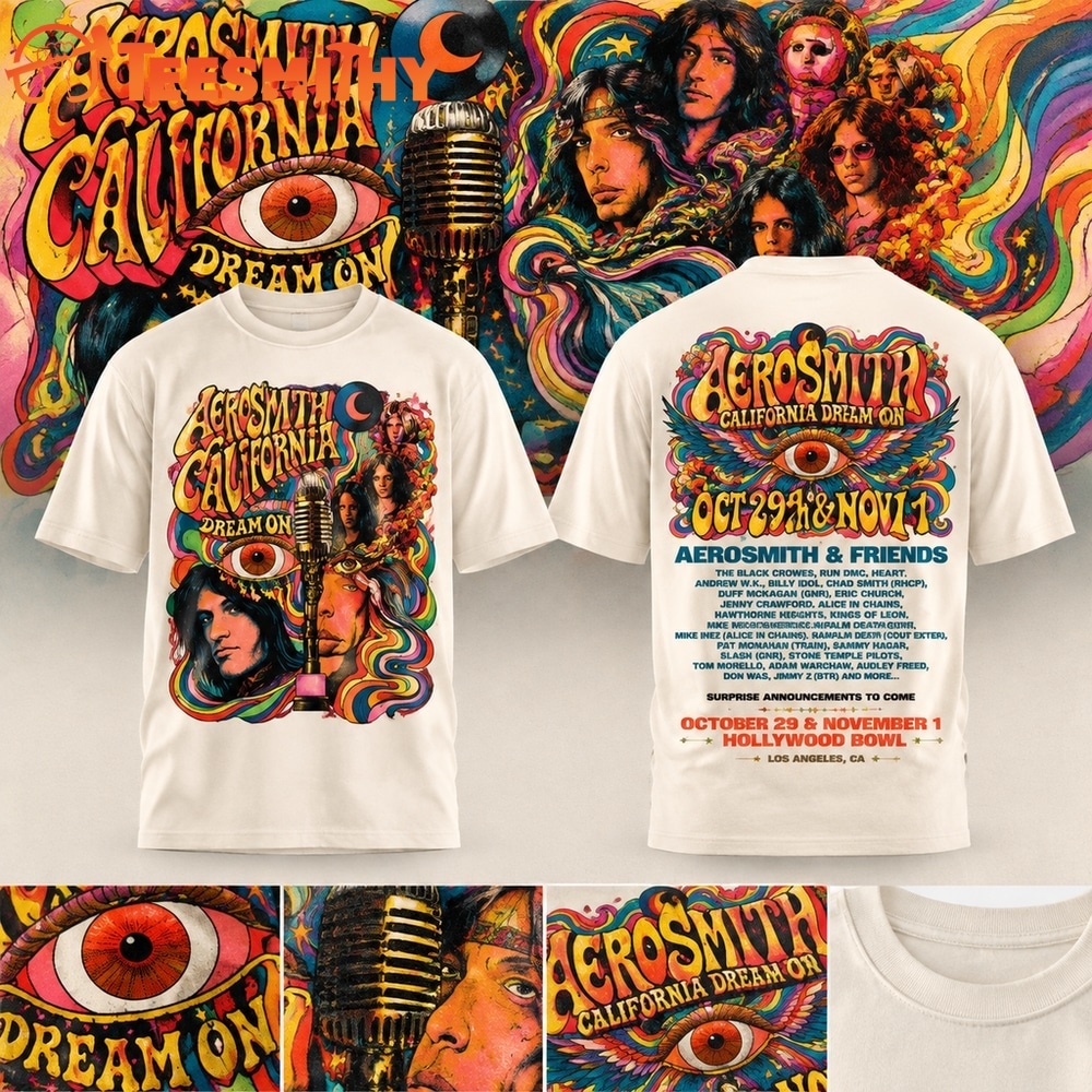 Aerosmith California Dream On 2026 Hollywood Bowl Limited Edition T Shirt
