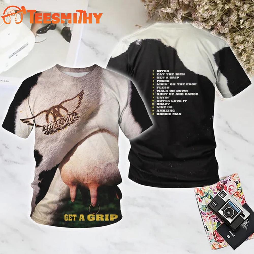Aerosmith Get a Grip All Over Printed T Shirt