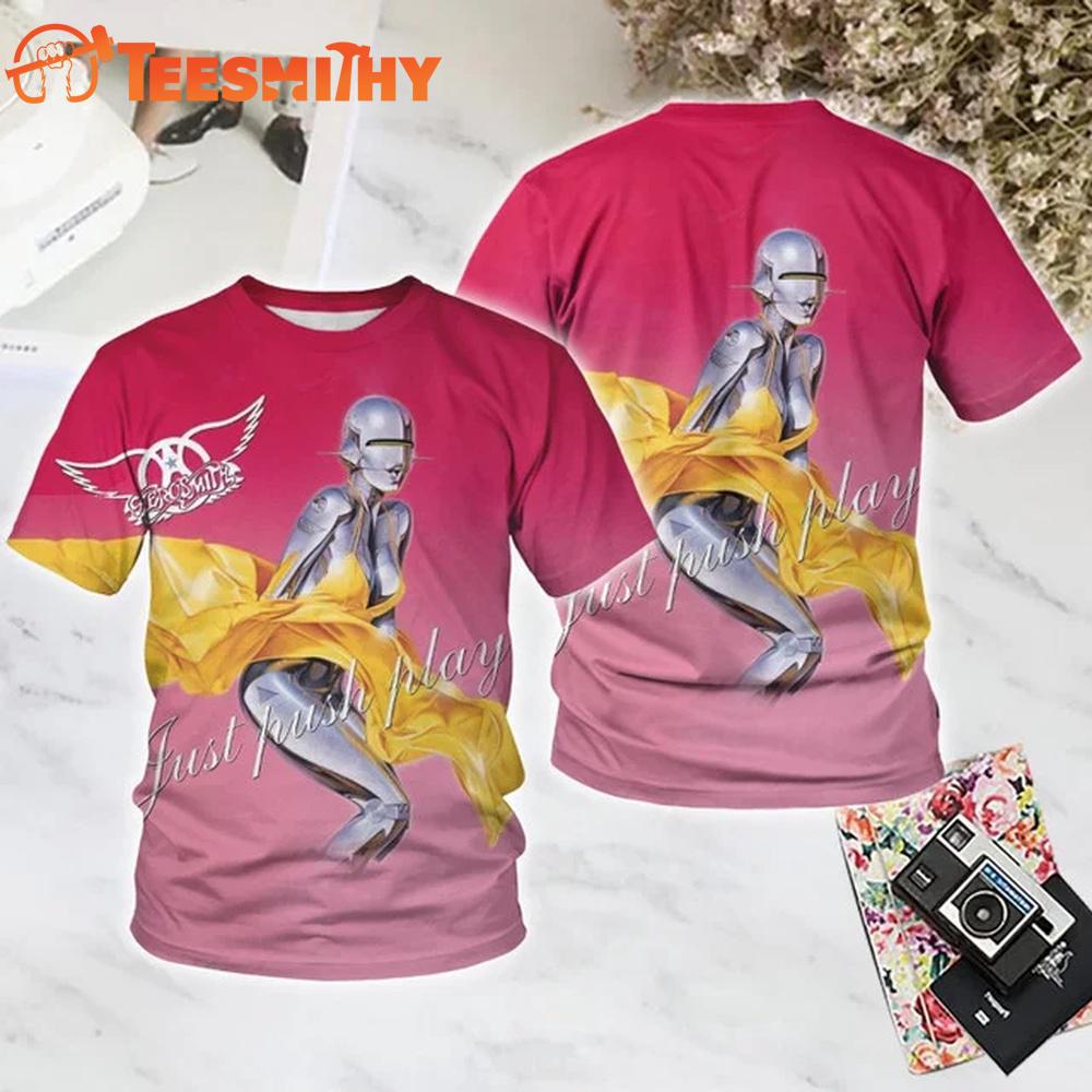 Aerosmith Just Push Play All Over Printed T Shirt