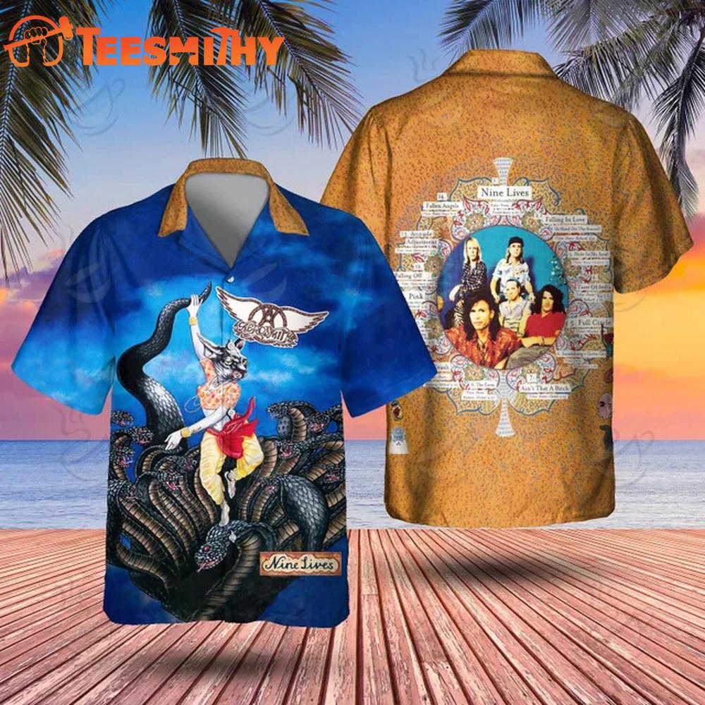 Aerosmith NINE LIVES Hawaiian Shirt