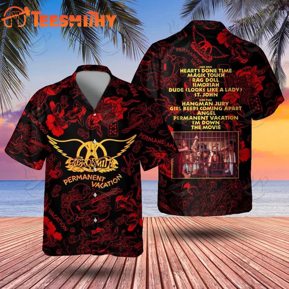 Aerosmith PERMANENT VACATION Hawaiian Shirt
