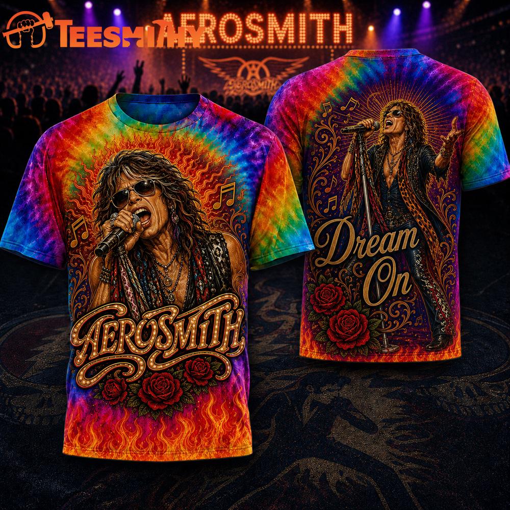 Aerosmith Rainbow Flame Unisex 3D Shirt