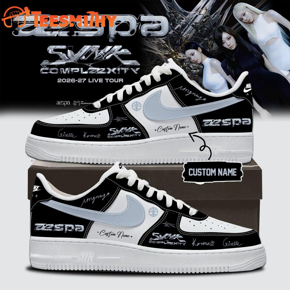 AESPA LIVE TOUR SYNK COMPLaeXITY Signature 2026 Black Air Force 1 Shoes
