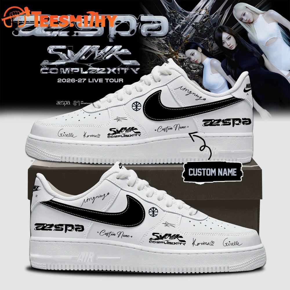 AESPA LIVE TOUR SYNK COMPLaeXITY Signature 2026 White Air Force 1 Shoes