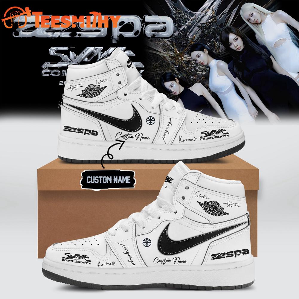 AESPA LIVE TOUR SYNK COMPLaeXITY Signature 2026 White Air Jordan 1 Shoes