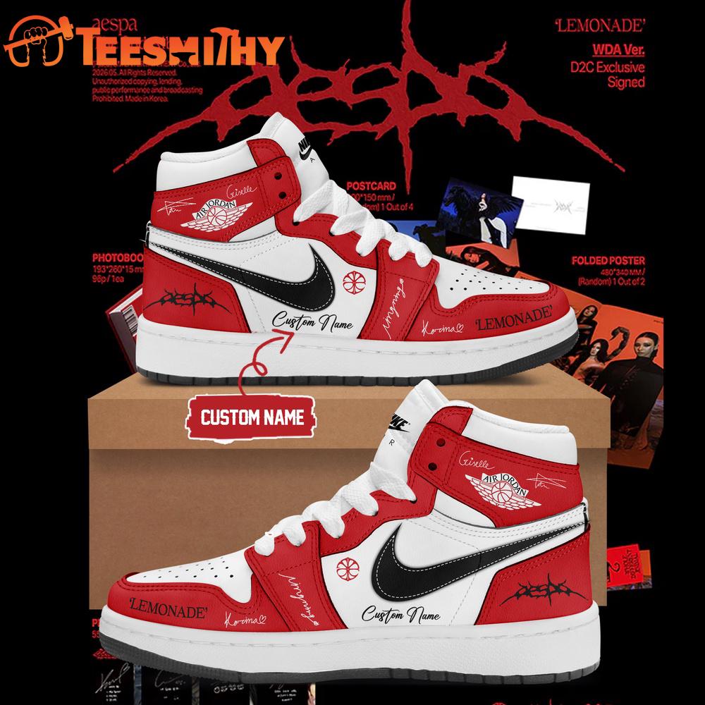 Aespa The 2nd Album LEMONADE 2026 Custom Red Air Jordan 1 Shoes
