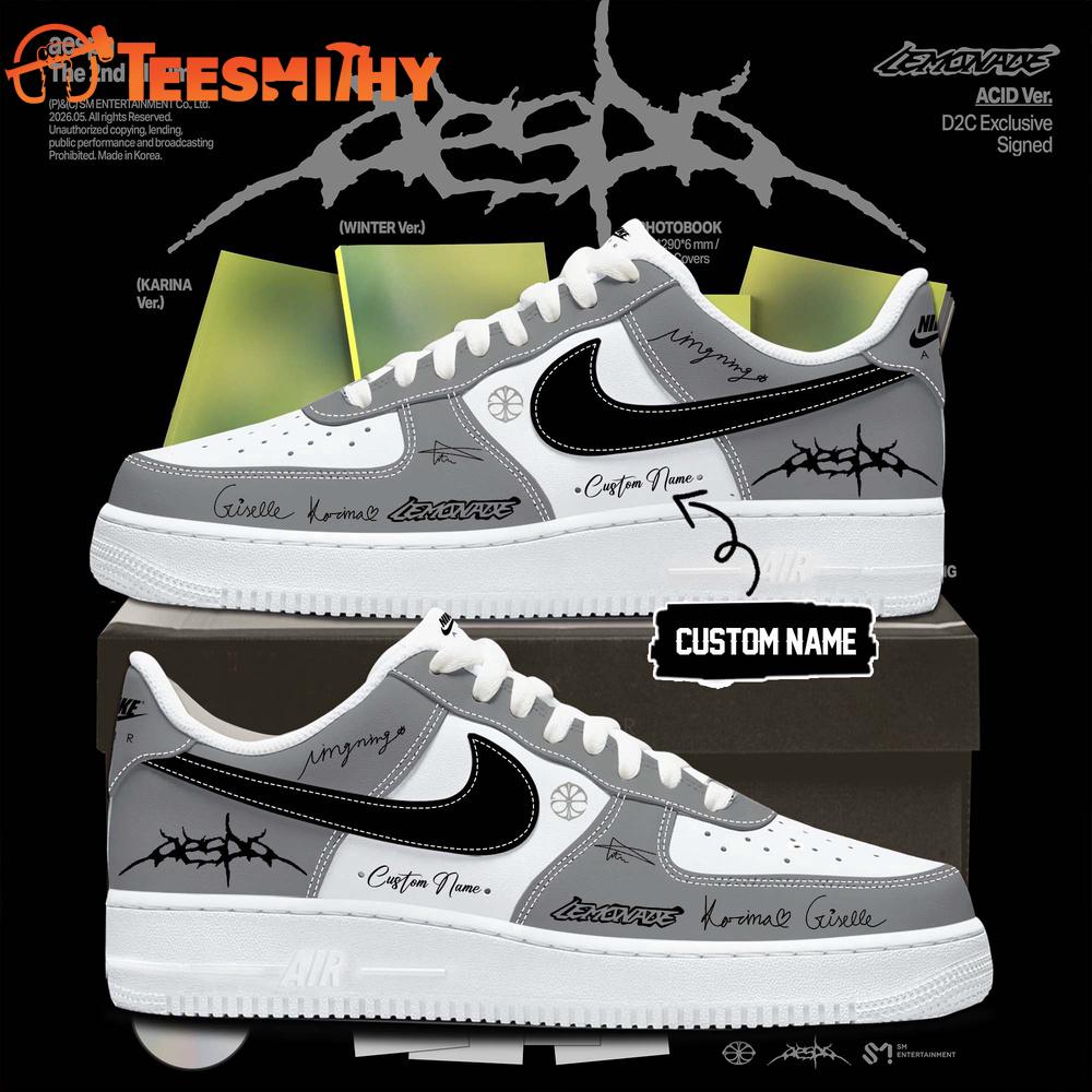 Aespa The 2nd Album LEMONADE 2026 Custom White Air Force 1 Shoes