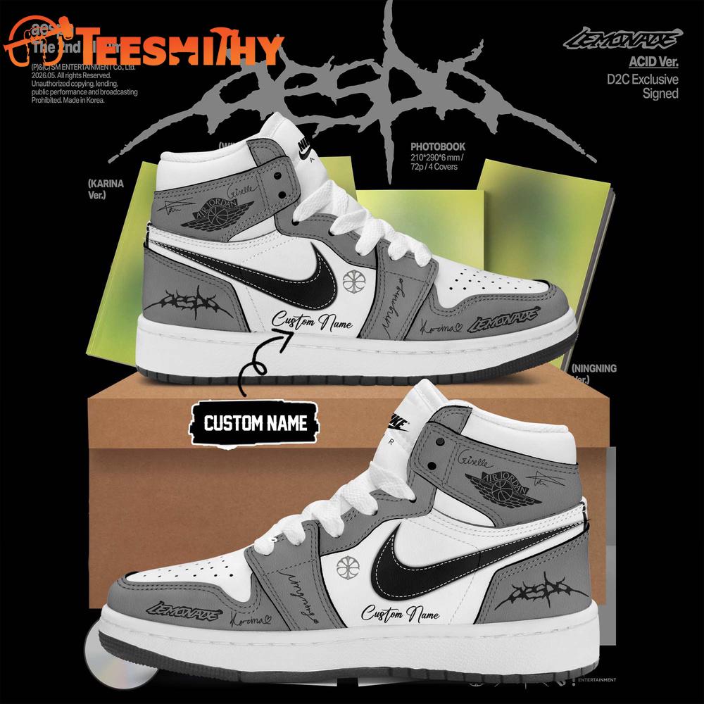 Aespa The 2nd Album LEMONADE 2026 Custom White Air Jordan 1 Shoes