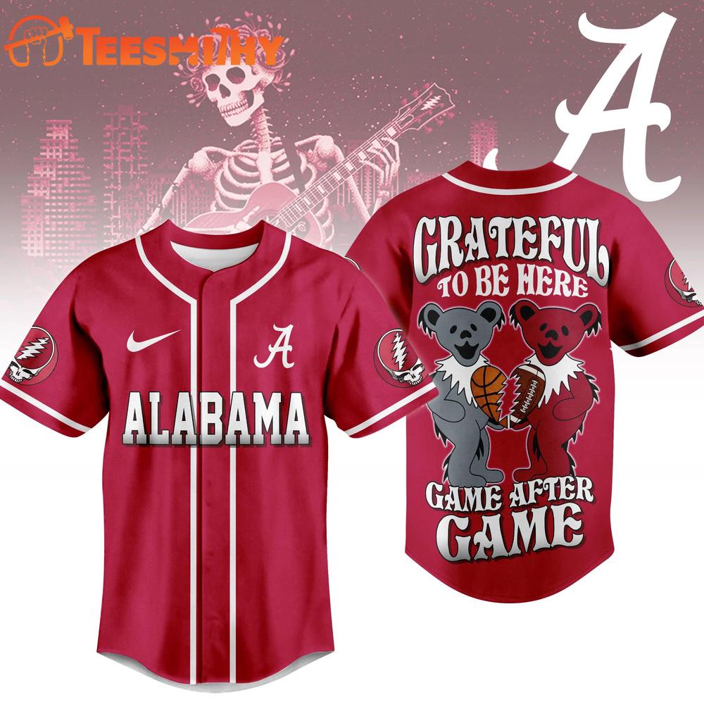 Alabama Crimson Tide NCAA College Grateful Dead Sports Baseball Jersey