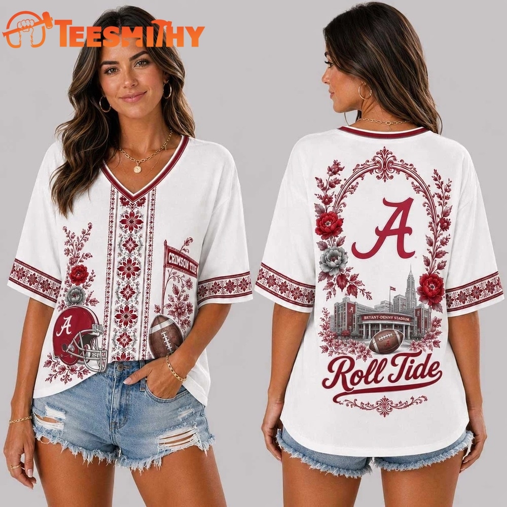 Alabama Crimson Tide NCAA Collegiate Pride Collection V Neck T Shirt