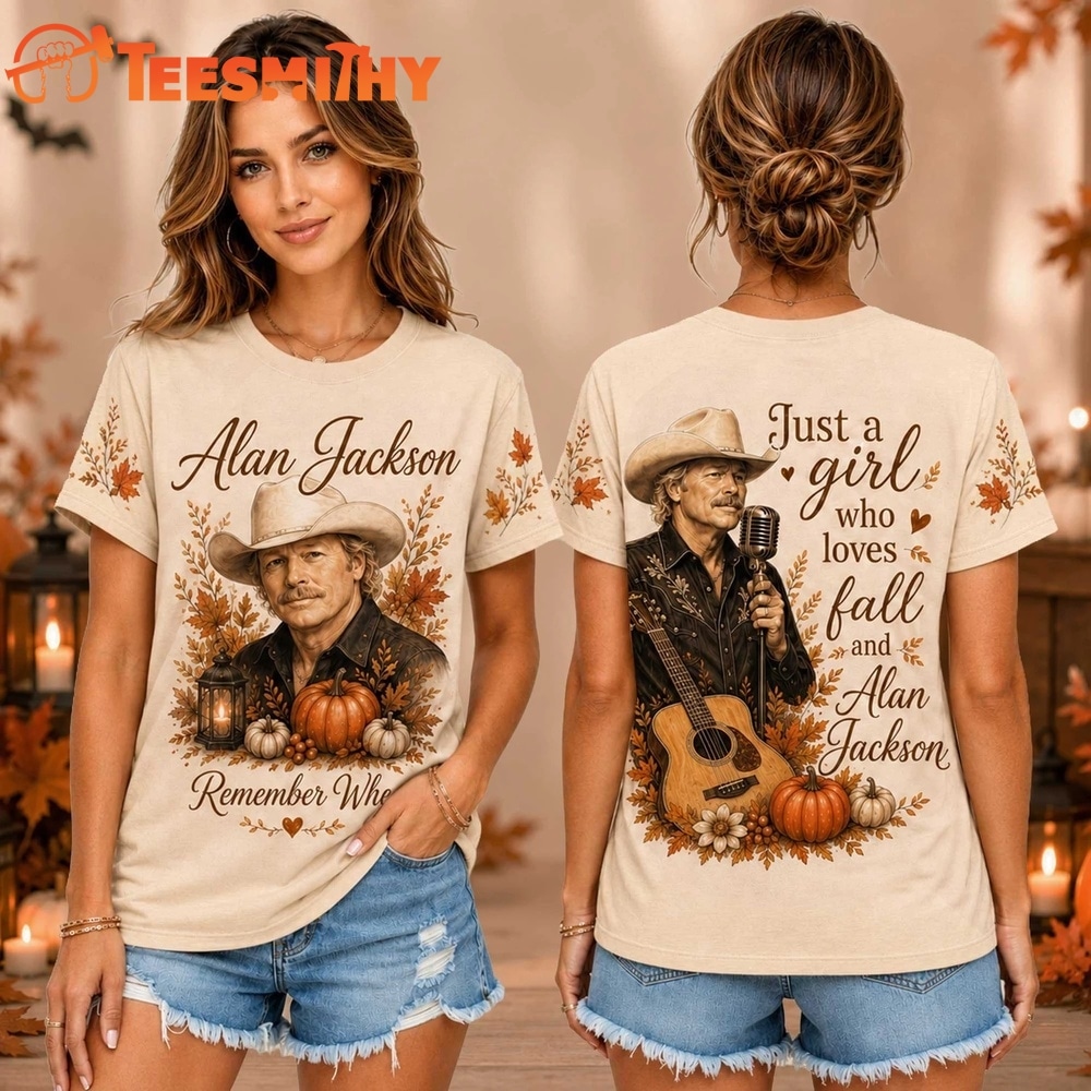 Alan Jackson Autumn Pumpkin Portrait Unisex 3D Shirt