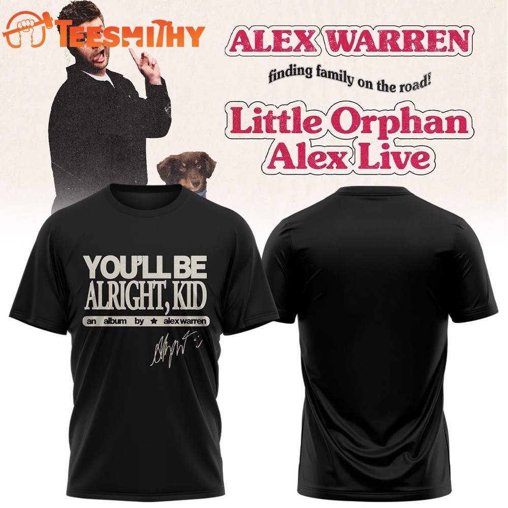 Alex Warren’s Little Orphan Alex Tour 2026 Black T Shirt