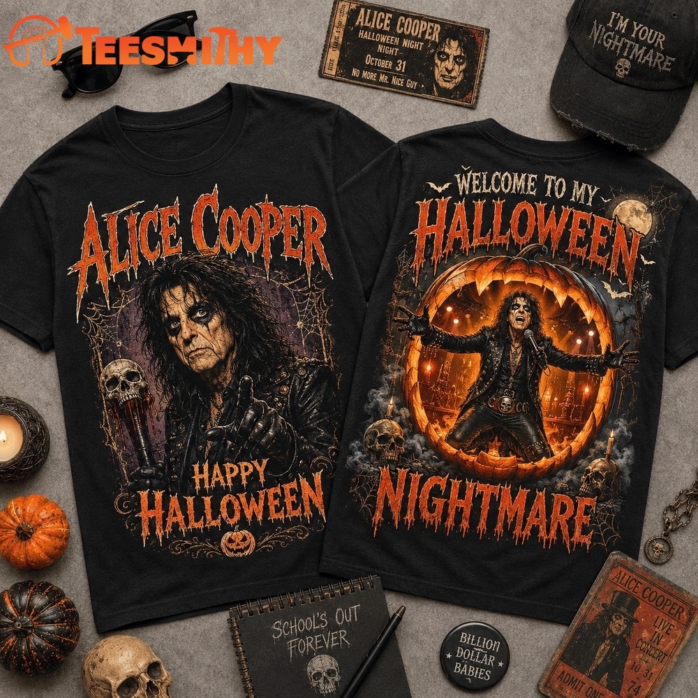 Alice Cooper Halloween Vintage Graphic Spooky Music Fan Shirt