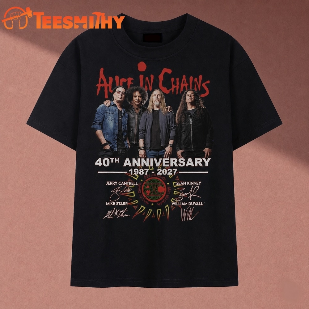 Alice In Chains 40th Anniversary 1987 2027 Signatures T Shirt