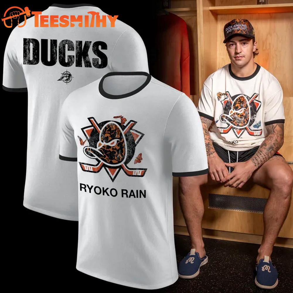 Anaheim Ducks x Ryoko Rain DUCK AROUND AND FIND OUT White T Shirt