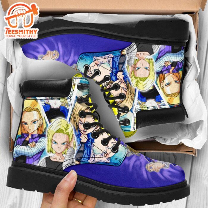 Android 18 Dragon Ball Boots Shoes Anime Custom Idea - Teesmithy