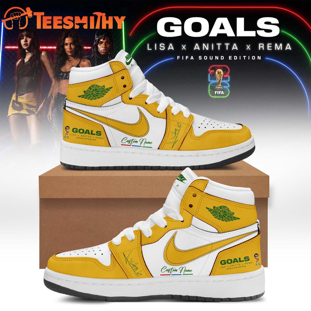 Anitta Goals FIFA World Cup 2026 Yellow Air Jordan 1 Shoes
