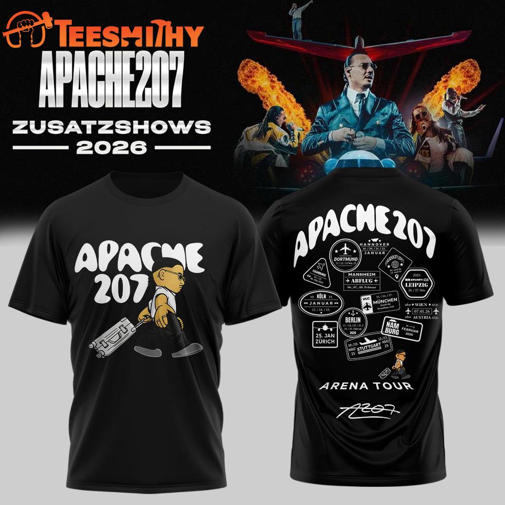 Apache 207 Arena Tour 2026 Zusatzshows Limited Edition Signature Black T Shirt