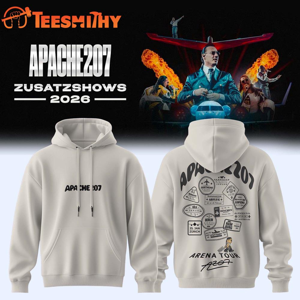 Apache 207 Arena Tour 2026 Zusatzshows Limited Edition Signature White Hoodie
