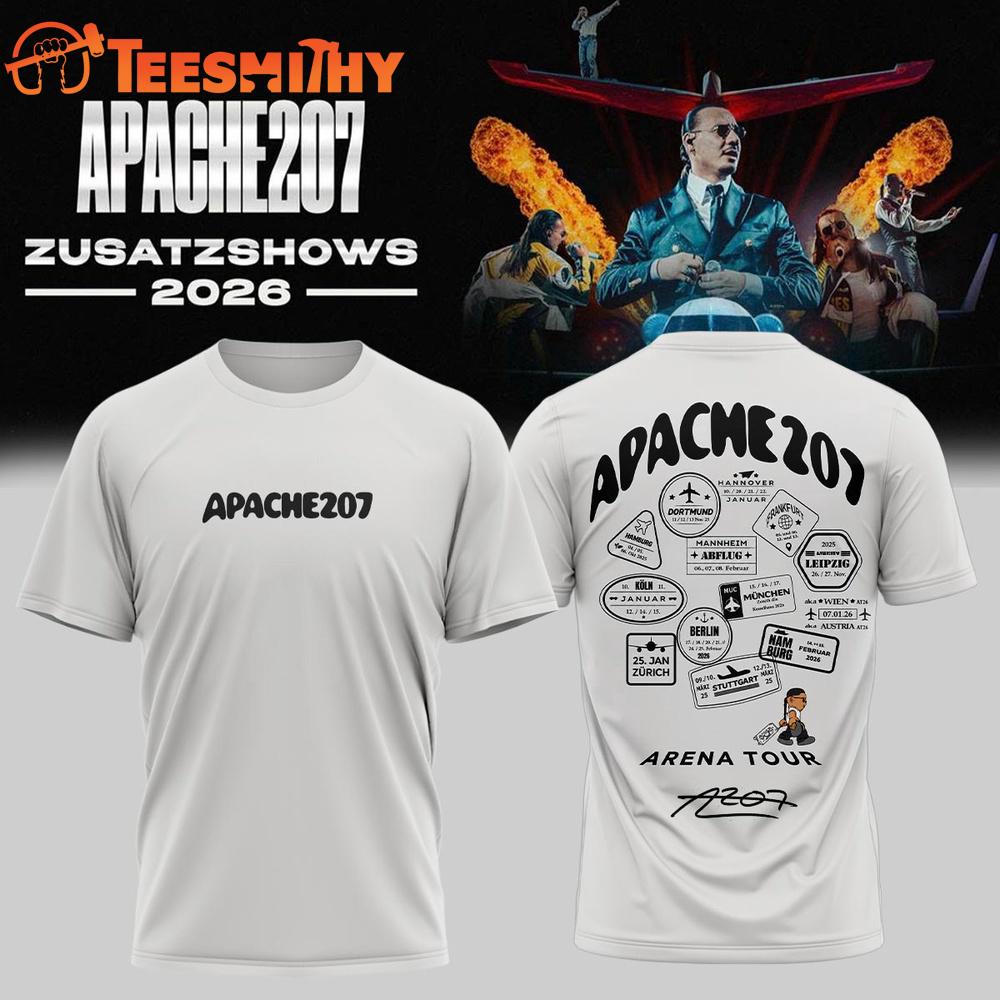 Apache 207 Arena Tour 2026 Zusatzshows Limited Edition Signature White T Shirt