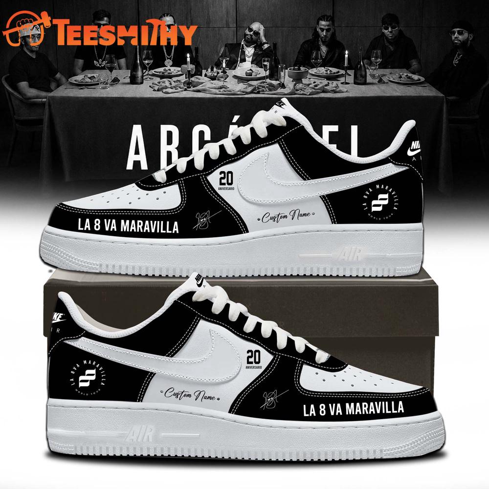 Arcangel La 8va Maravilla World Tour 2026 Signature Black Air Force 1 Shoes Sneaker