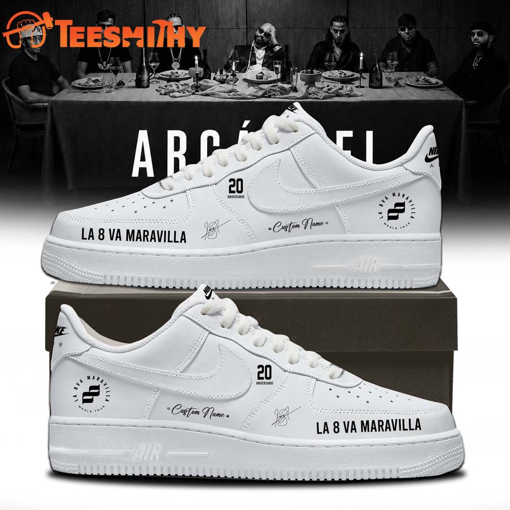Arcangel La 8va Maravilla World Tour 2026 Signature White Air Force 1 Shoes Sneaker