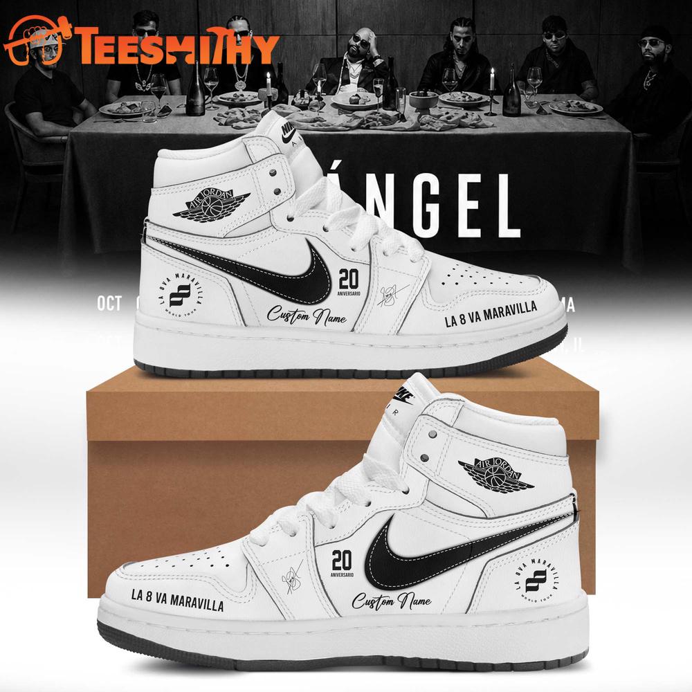 Arcangel La 8va Maravilla World Tour 2026 Signature White Air Jordan 1 Hightop Shoes