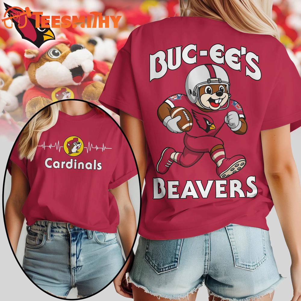 Arizona Cardinals 2026 NFL Buc-ee’s Beavers All Over Print T Shirt