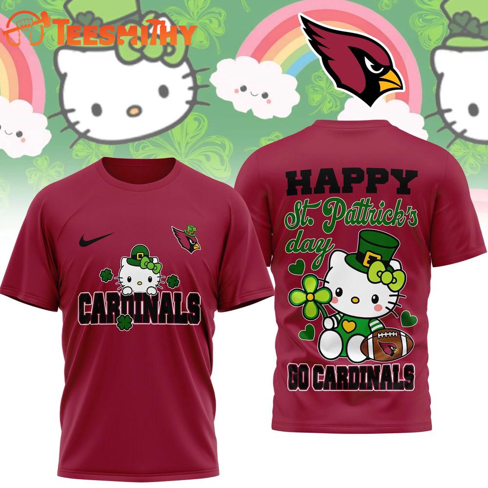 Arizona Cardinals 2026 NFL Hello Kitty St. Pattrick's Day Special New 3D Shirt