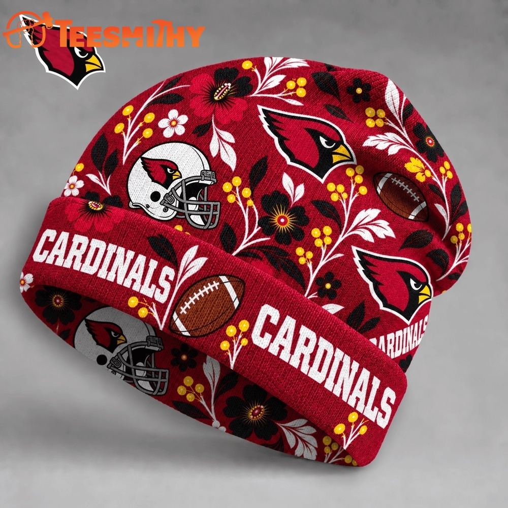 Arizona Cardinals NFL Floral Team Pride Christmas Beanie Hats