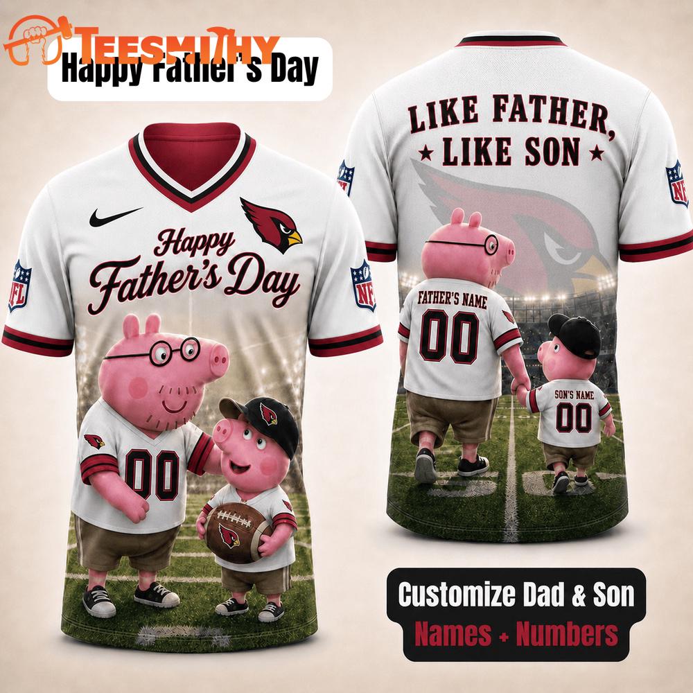 Arizona Cardinals NFL Peppa Pig Father's Day Dad Football Jersey