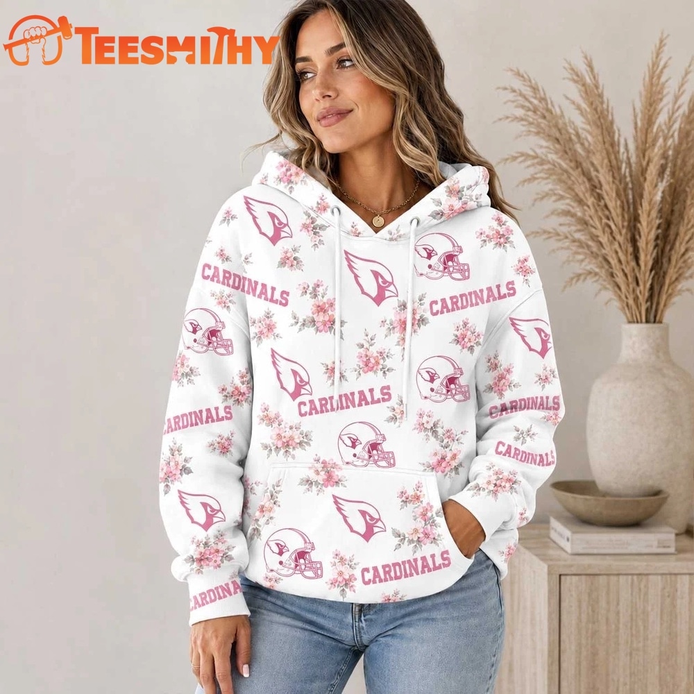 Arizona Cardinals NFL Pink Floral Team Pride Hoodie Shirt