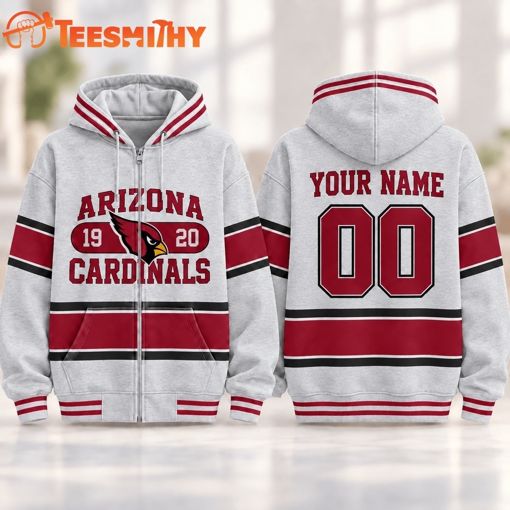 Arizona Cardinals NFL Varsity Stripe Zip Hoodie