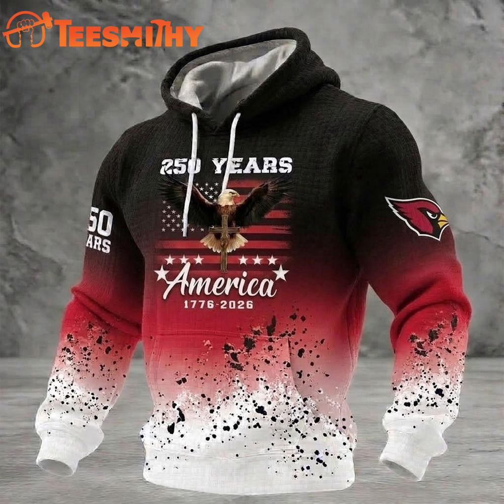 Arizona Cardinals US 250th Anniversary Waffle Texture Strike Hoodie Shirt
