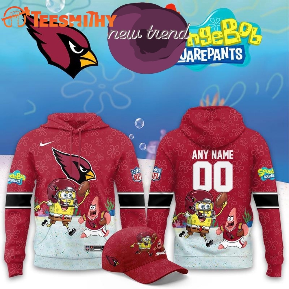 Arizona Cardinals x SpongeBob Limited Edition Personalized Hoodie
