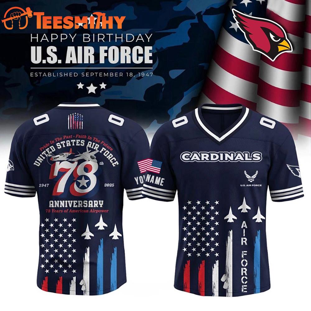 Arizona Cardinals x U.S Air Force 78th Birthday Custom Football Jersey