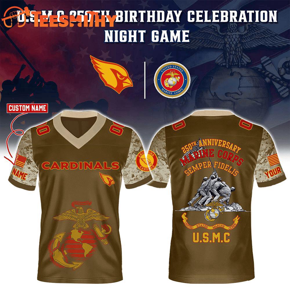Arizona Cardinals x USMC 250TH Birthday Celebration Special Edition Custom Football Jersey