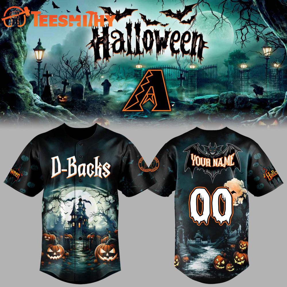 Arizona Diamondbacks x Halloween Spooky Custom Baseball Jersey
