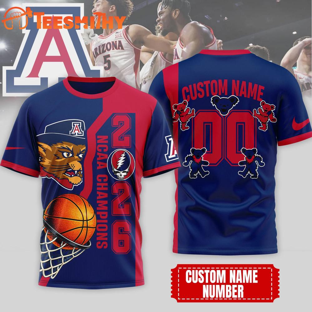 Arizona Wildcats NCAA Grateful Dead Court Kings 2026 3D T Shirt