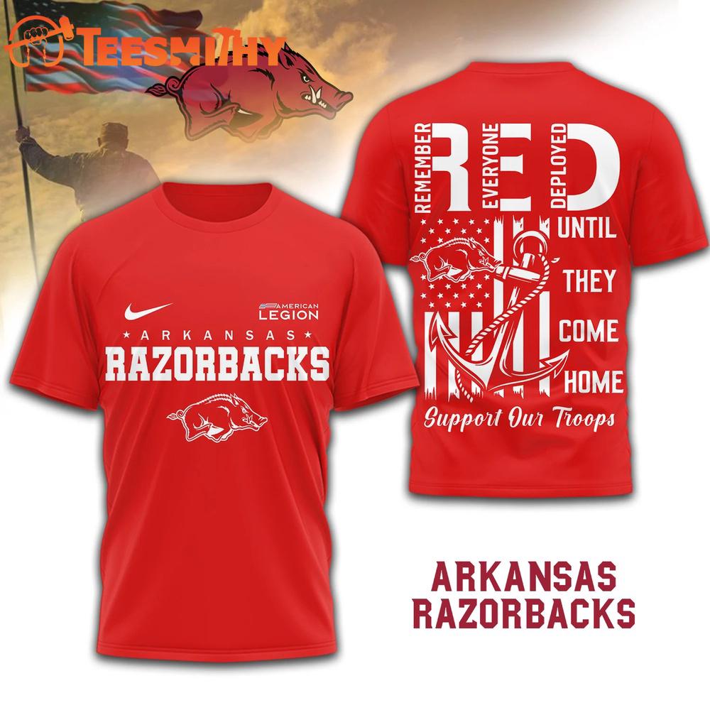 Arkansas Razorbacks 2026 NCAA Red Friday 3D T Shirt