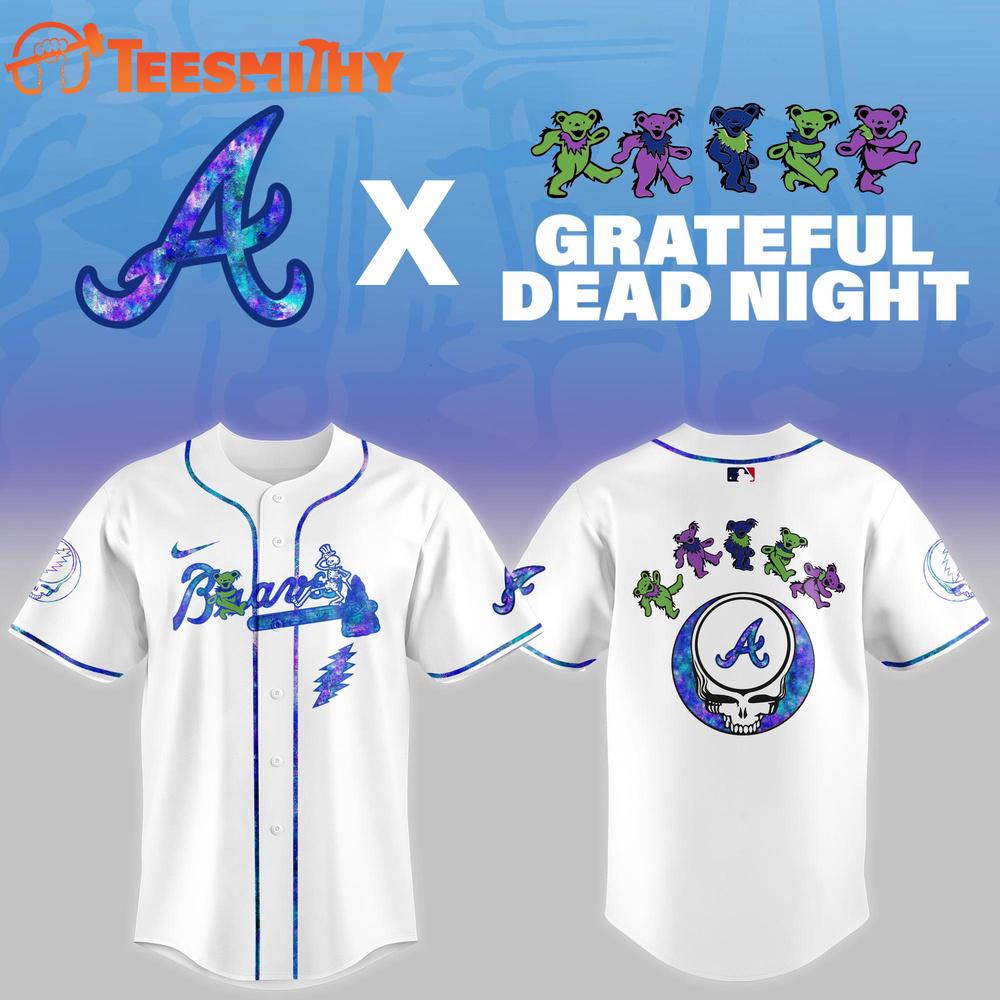 Atlanta Braves 2025 Grateful Dead Night Game Baseball Jersey