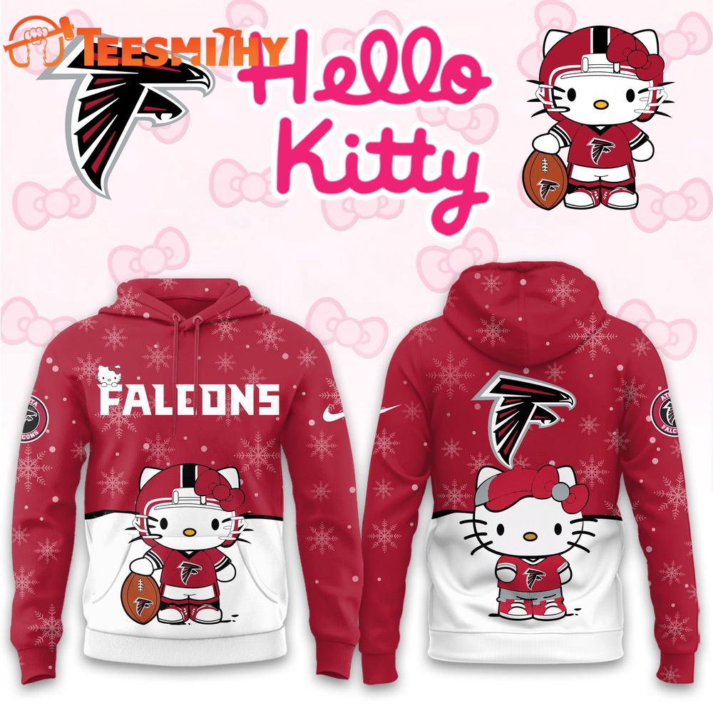 Atlanta Falcons 2025 Football Christmas Hello Kitty Hoodie Shirt Atlanta Falcons 2025 Football Christmas Hello Kitty Hoodie Shirt