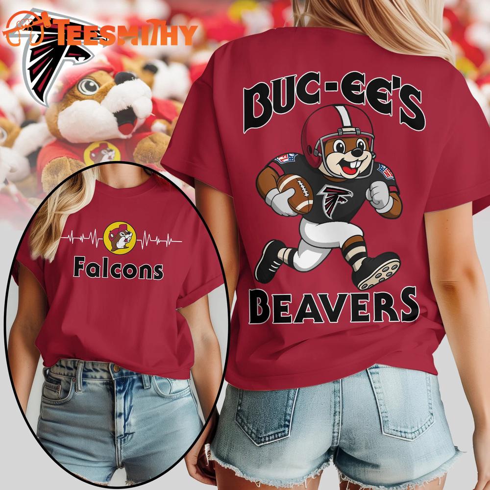 Atlanta Falcons 2026 NFL Buc-ee’s Beavers All Over Print T Shirt