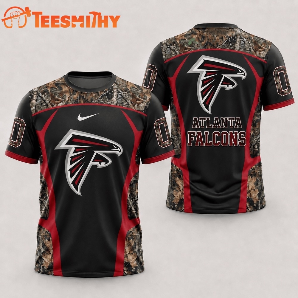 Atlanta Falcons 2026 NFL Hunting Camo 3D Shirt
