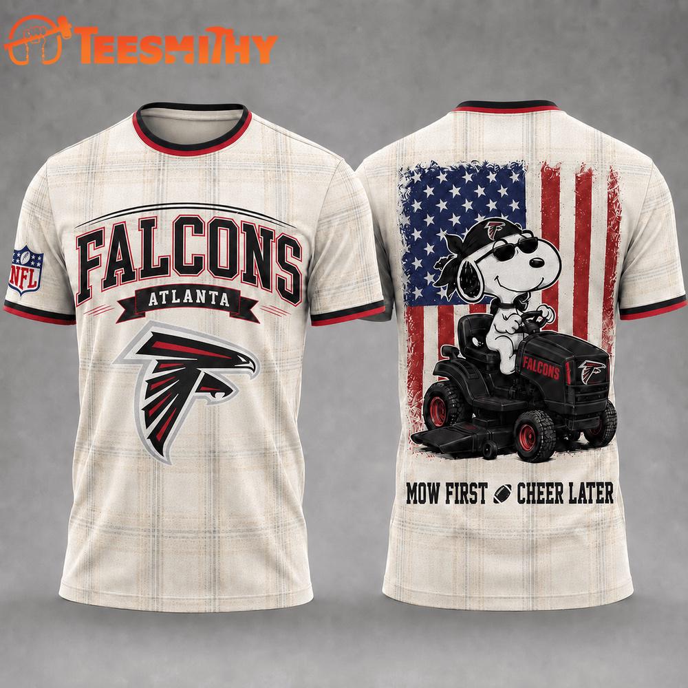 Atlanta Falcons Funny Football Snoopy Gardening Lovers 3D T Shirt