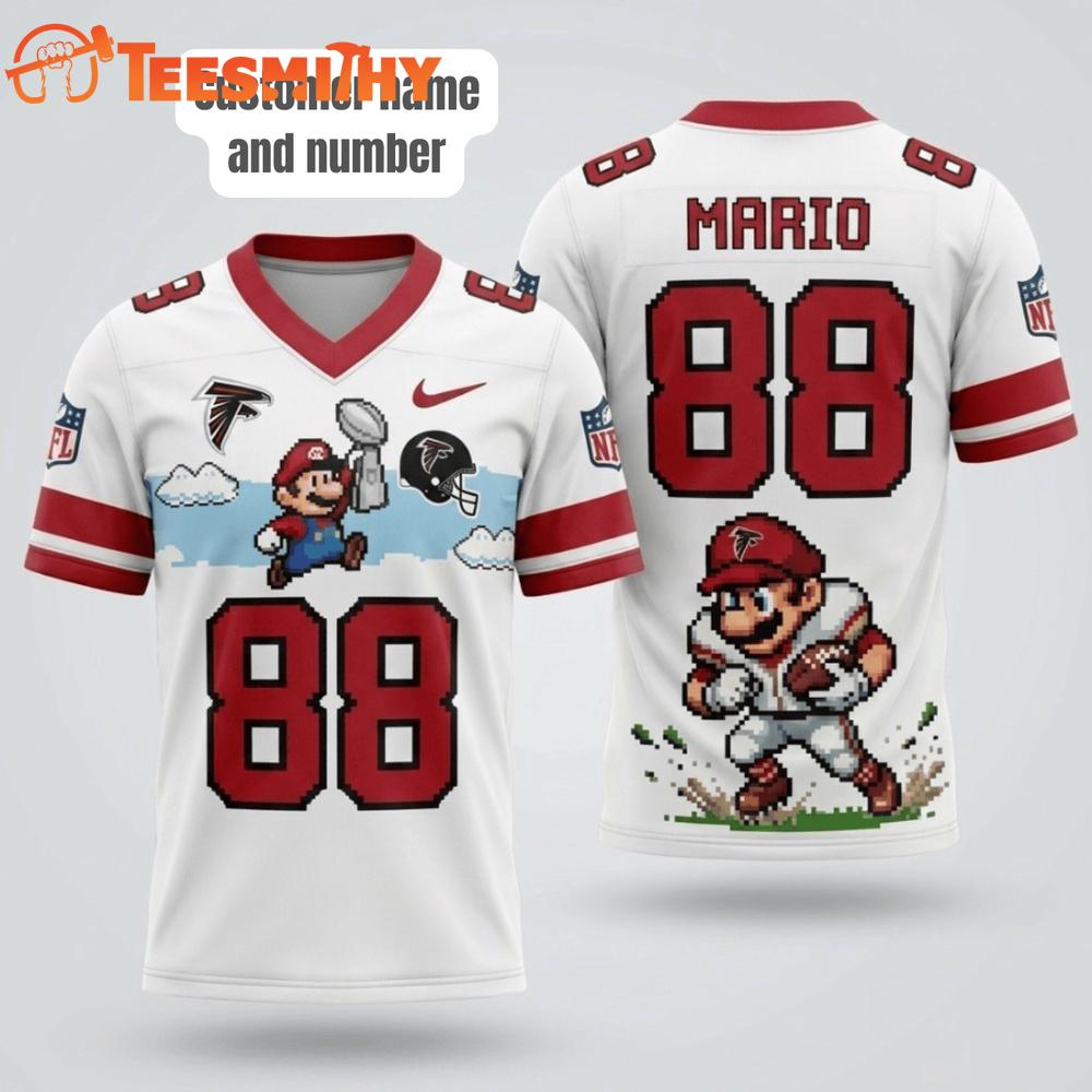 Atlanta Falcons NFL Mario 2026 Design Football Jersey