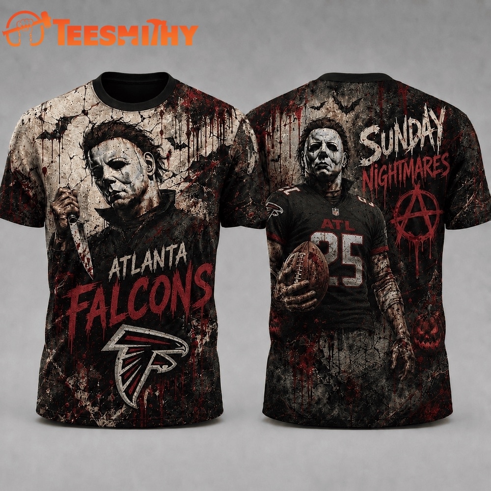Atlanta Falcons NFL Michael Myers Sunday Nightmares Horror Halloween 3D T Shirt
