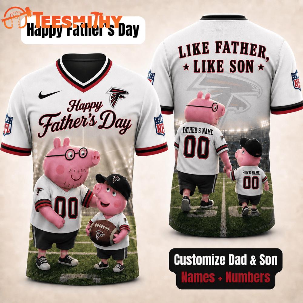 Atlanta Falcons NFL Peppa Pig Father's Day Dad Football Jersey