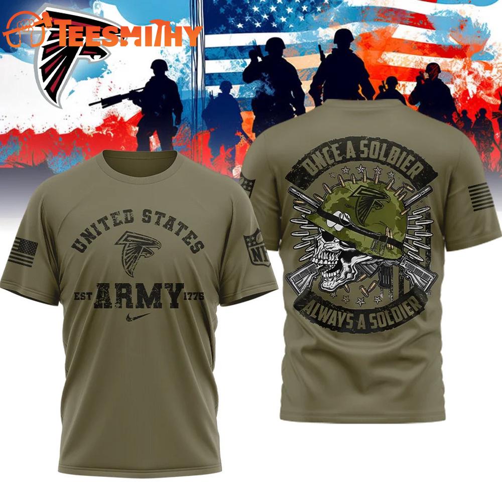 Atlanta Falcons NFL US Army Once A Soldier Always A Soldier 3D Shirt