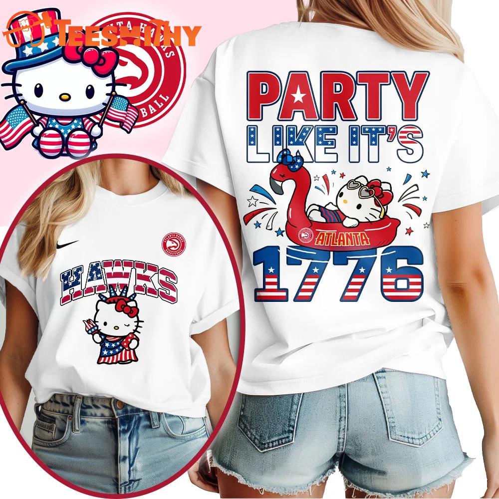 Atlanta Hawks 2026 NBA Hello Kitty Independence Day Unisex 3D Shirt